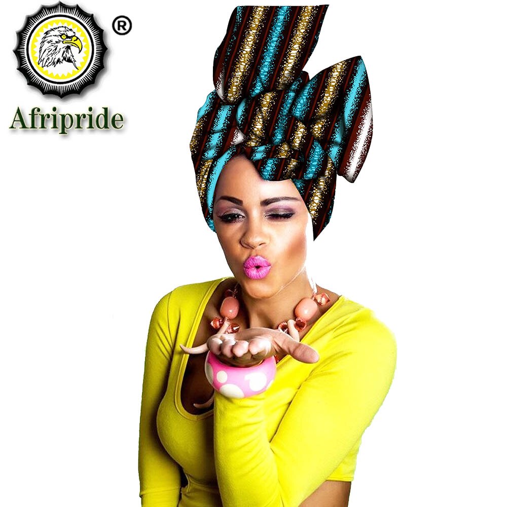 2020 African New fashion Ankara Headwrap Women African Traditional Headtie Scarf Turban 100% Cotton Wax AFRIPRIDE sexy S002