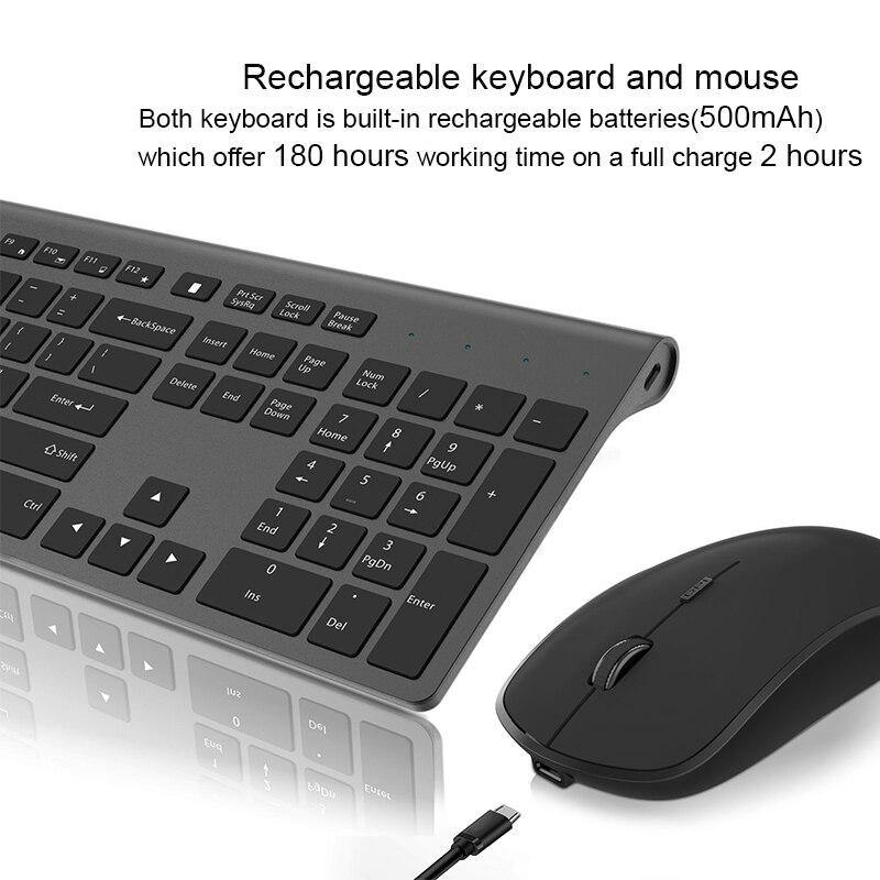 French Wireless Keyboard Mouse Set Rechargeable Mouse 2400DPI German/English/Italian/Spanish Keyboard Silent mouse for Laptop PC - Surprise store