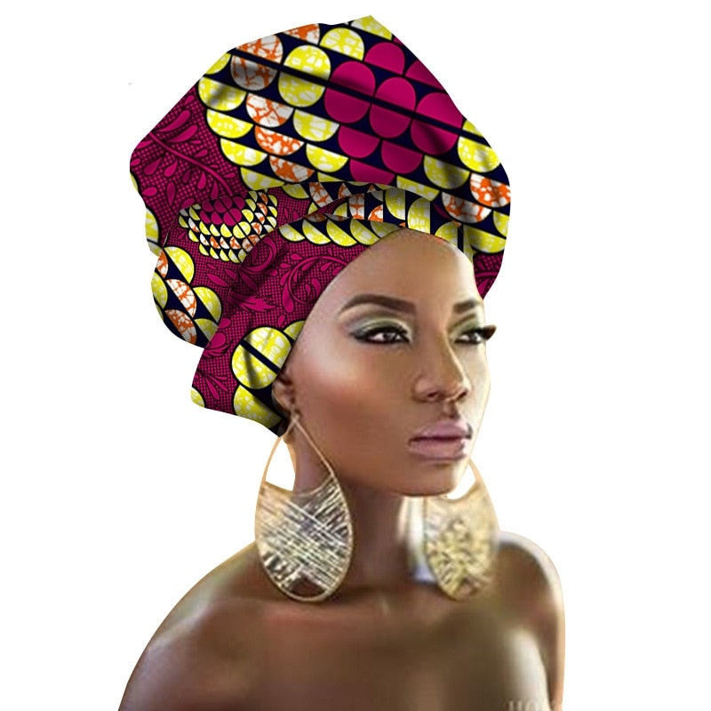 National Decorative Scarf Shawls Women African Head Wrap African Traditional Fashion Printed Ankara Cotton Headscarf
