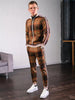 Men Tracksuit Men's Sets Two-piece Striped Lattice Suit Zipper Jacket+Fashion Small Trouser High Quality Slim Classic Sportswear - Surprise store
