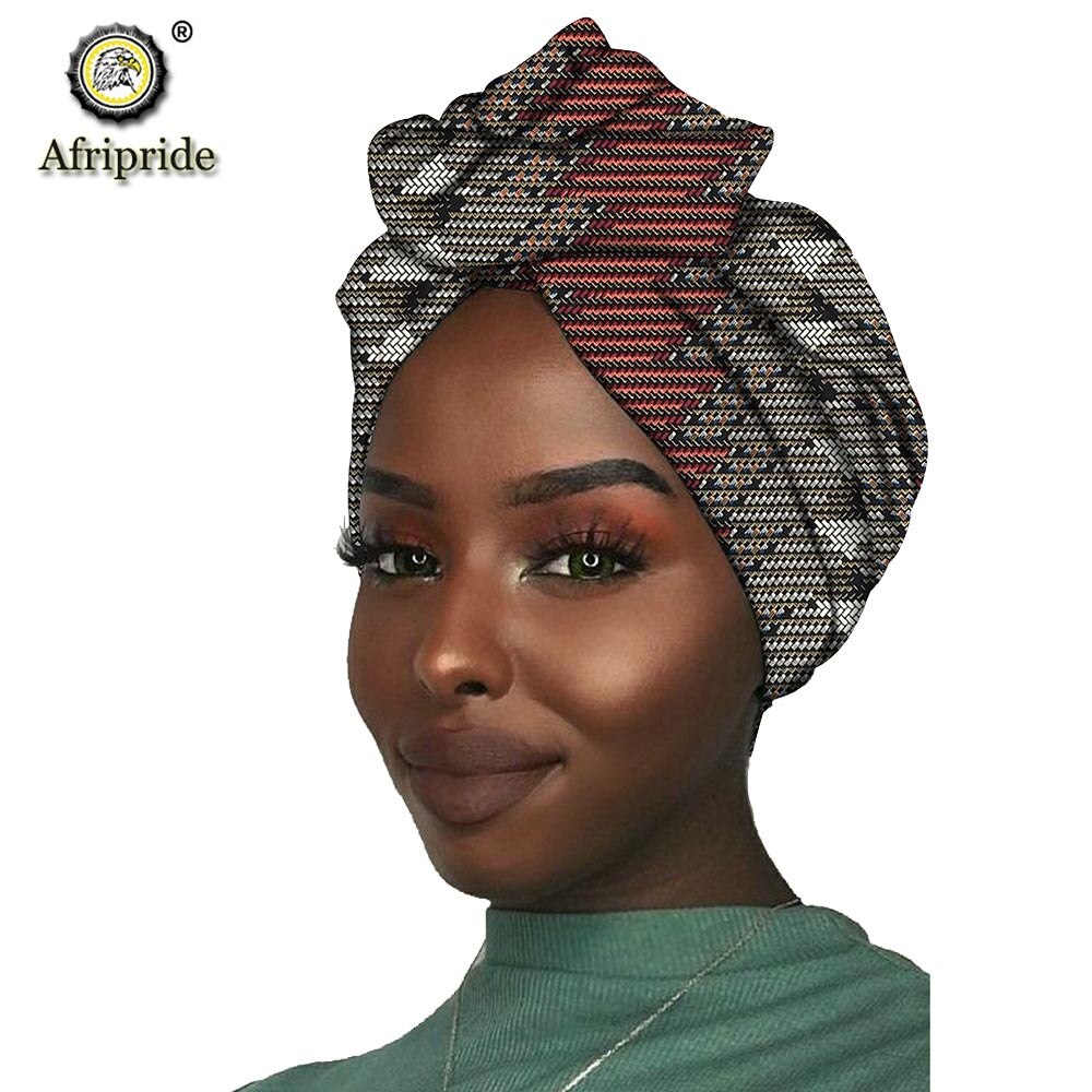 2020 African New Fashion Headwrap Women Cotton Wax Fabric Traditional Headtie Scarf Turban pure Cotton Wax AFRIPRIDE S001