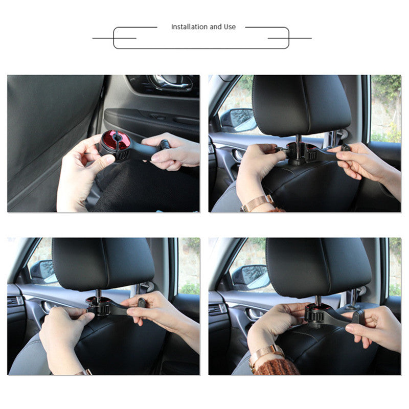 Car Universal Bracket Phone Holder Multi-function with Car Seat Rear Hook for Hanging Groceries Clothes Car Interior Accessories