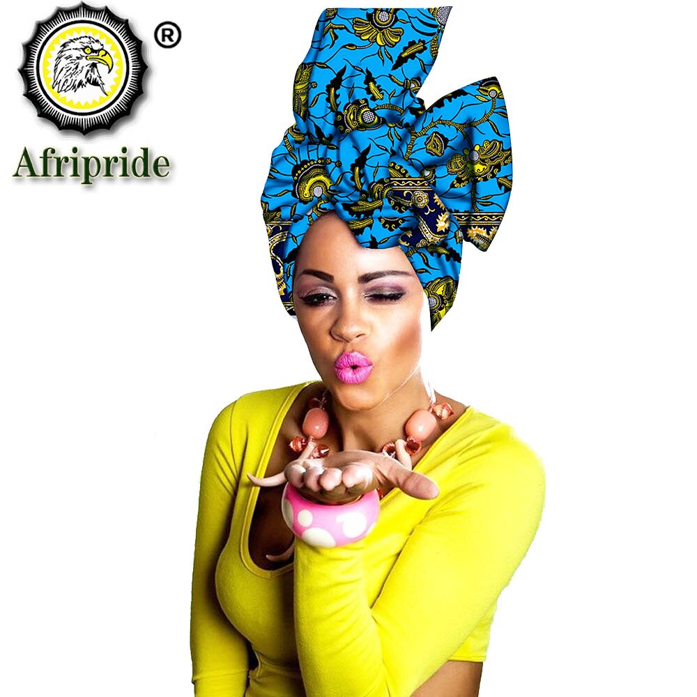 2020 African New fashion Ankara Headwrap Women African Traditional Headtie Scarf Turban 100% Cotton Wax AFRIPRIDE sexy S002