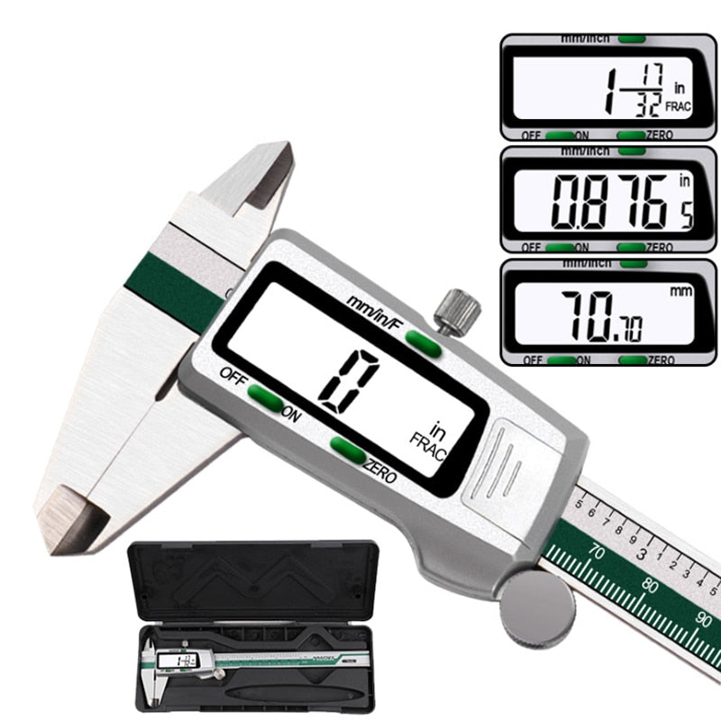 150mm Fraction/mm/inch Stainless Steel Digital Vernier Caliper Electronic Metal Pachometer Calibrator Measuring Caliber