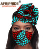 African 2 Piece for Women Headband Headwear Floral Turban Head Scarf Ladies Head Wrap Hair Accessories Match Print Mask A20H015