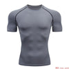 Compression T-shirt Men Running Tights Lycra Tee Shirt Male Bodybuilding Top Black Tees Men's Clothing Short Sleeve T-shirt - Surprise store