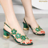 WUYAZQI Sandals women's new high heel crystal inlaid diamond wedding shoes open toe fashion Bohemian women's Roman shoes B8