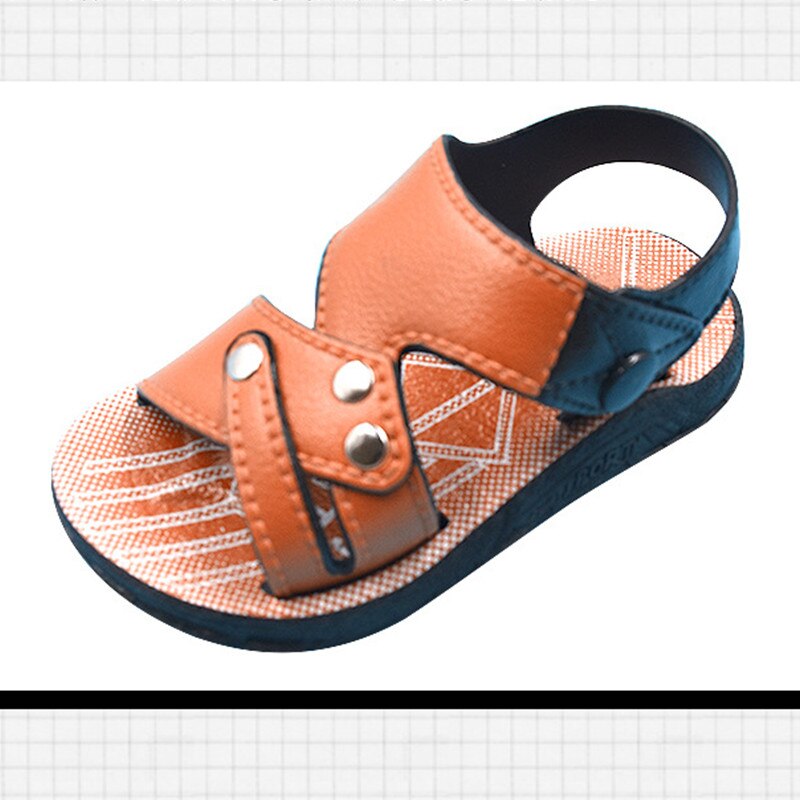 Summer Children Sandals for Boys Girls Kids Casual Outdoor Soft Non-slip Leather Slippers Shoe Student Flat Beach Shoes B0031