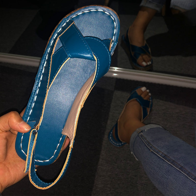 MCCKLE Women Sandals Summer Female Shoes Women's Peep Toe Wedge Woman Comfortable Plus Size Female Platform Ladies 2020 New