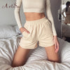 Artsu 2020 Summer Women Clothes Solid Cotton Sport Casual Shorts Women Harajuku High Waist Shorts Short Pants Ladies Autumn