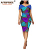 African wax summer bodycon dresses for women AFRIPRIDE tailor made adjustable sleeves knee length women party dress A1925006 - Surprise store
