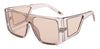 SHAUNA Square Punk Sunglasses Men Double Lens Windproof One Pieces Lens Eyewear Women Flat Top Cool Retro Goggle Sun Glasses Men