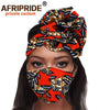 African 2 Piece for Women Headband Headwear Floral Turban Head Scarf Ladies Head Wrap Hair Accessories Match Print Mask A20H015
