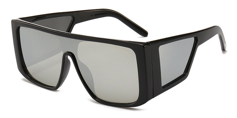 SHAUNA Square Punk Sunglasses Men Double Lens Windproof One Pieces Lens Eyewear Women Flat Top Cool Retro Goggle Sun Glasses Men