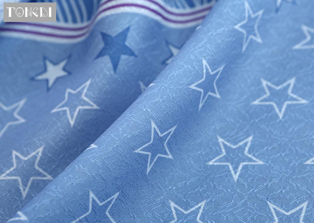 TONGDI Children Blackout Curtain Cartoon Fantsy Night Sky Kawaii Lovely Star Moon Print Decor For Home Parlou Bedroom LivingRoom