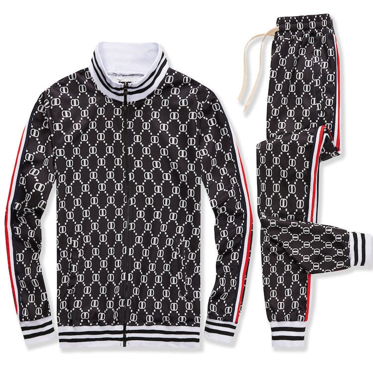 2021 spring and autumn new men's leisure suit, European and American style, the same fashion, handsome and sports zipper suit