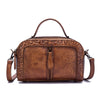 High Quality Genuine Leather Women Cowhide Top Handle Bags Vine Embossed Tote Handbag Vintage Crossbody Shoulder Messenger Bag