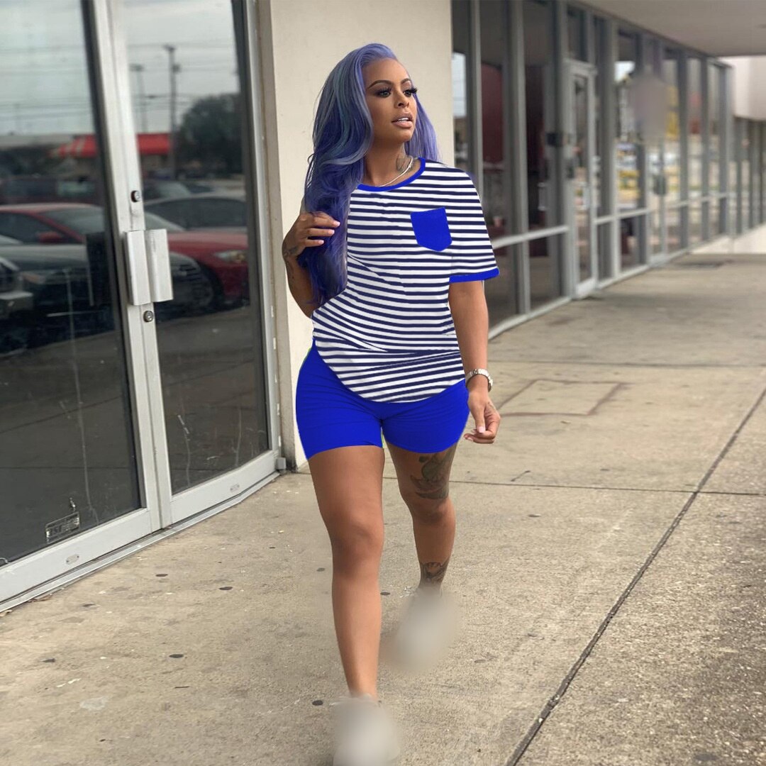 Women Summer Casual Set Fashion Streetwear Suit T Shirt+Shorts Female 2 Piece Outfits Tracksuit Women Two Piece Set Sweatsuit