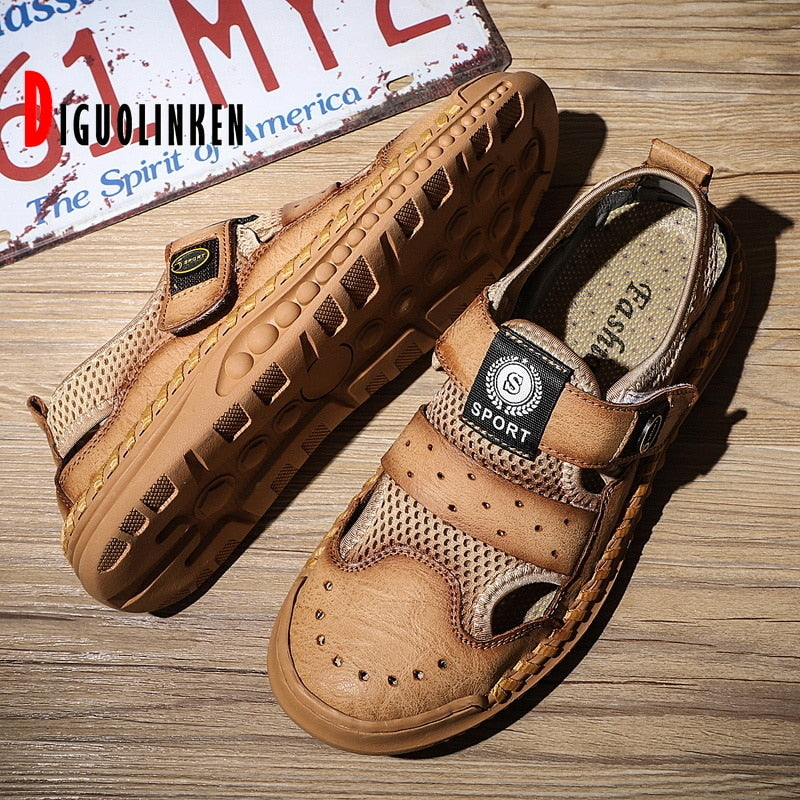 High Quality Men Sandals Summer Comfortable Soft Men's Shoes Casual Beach Outdoor Handmade Beach Sandals mens casual sandals