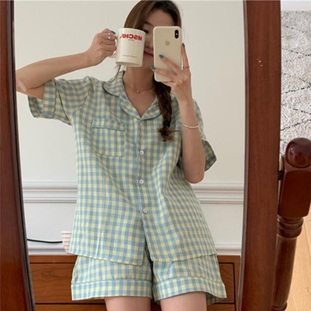 Summer Girl Sweet And Cute V-Neck Short-Sleeved Shorts Thin Suit Comfortable Silk Women's Home Service 2Piece Set Female Pajamas