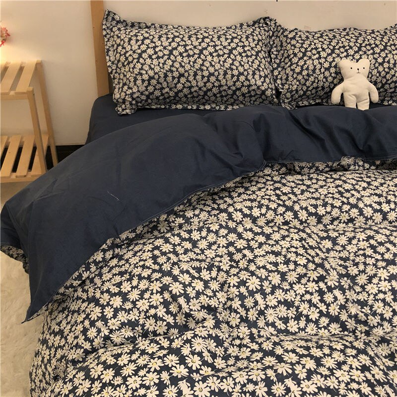 Classic Black White Grid Bedding Set Fashion Polka Dot Double Bed Linens Cover Set Quilt Pillowcase Shinging Star Pattern