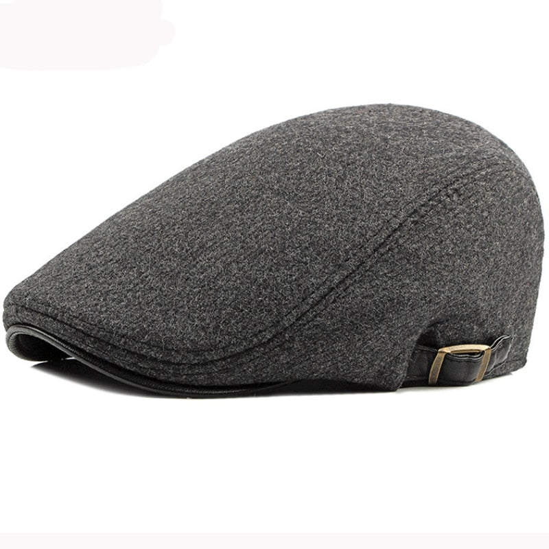 HT2888 Berets Men High Quality Autumn Winter Wool Hat Striped Ivy Newsboy Flat Cap Artist Painter Hat Male Adjustable Beret Cap