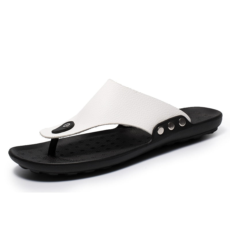 Men Flip Flops Summer Beach Sandals Slippers For Men Flats High Top Non-Slip PU Shoes Men Plus Size 44 Outdoor Casual Shoes 2020