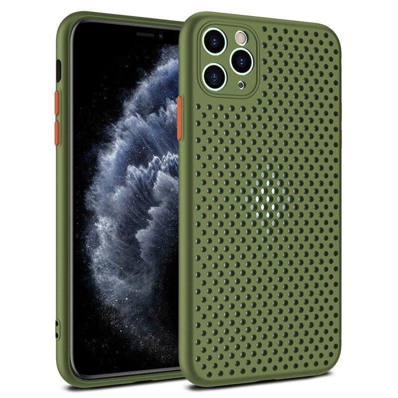 Hollow Cooling  Phone Case Back Cover For iPhone 11 Pro Max Breathable Soft Case For iPhone X XS Max XR SE2 9 8 7 6 6S Plus Case - Surprise store