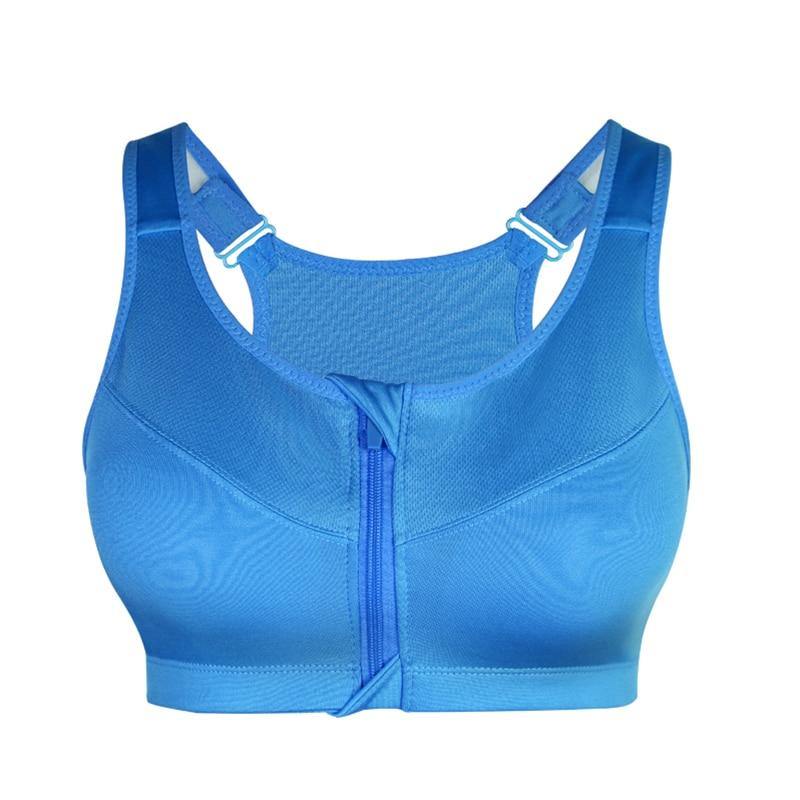 SEXYWG Hot Women Zipper Push Up Sports Bras Vest Underwear Shockproof Breathable Gym Fitness Athletic Running Yoga Bh Sport Tops - Surprise store