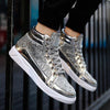Women Shoes Gold Sneakers Shining Fashion Trainers Women Shoes Casual Lace-Up Tenis Feminino Zapatos De Mujer Womens Sneakers - Surprise store