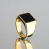 Men's Ring Rock Punk Smooth Stainless Steel Black Stone Gold Silver Color Hip Hop Rings For Men Party Jewelry Wholesale
