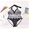 2020 Swimwear High Waisted Two Piece Plus Size Large Size Plus Fat Printed Swimsuit Women Back Chalaza Bikini Beach Bathing Suit - Surprise store