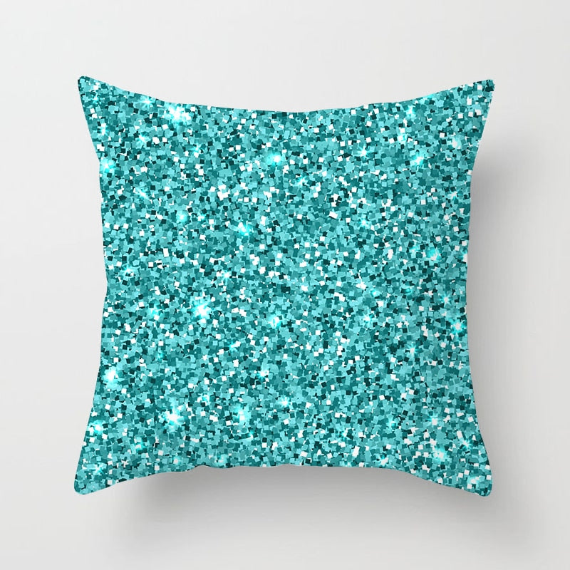 Flower Leaves Pattern Throw Pillow Case Teal Blue Cushion Covers for Home Sofa Chair Decorative Pillowcases