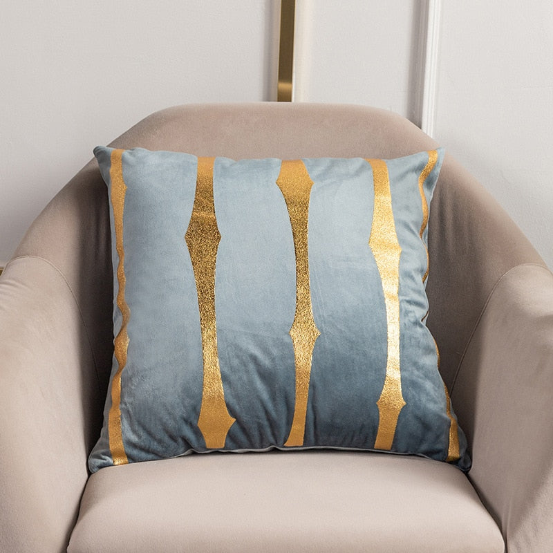 2021 Fashion Striped Pillowcase Festival Home Bronzing Sofa Cushion Cover 45x45cm Car Soft Fabric Lumbar Pillow Cases Decorative
