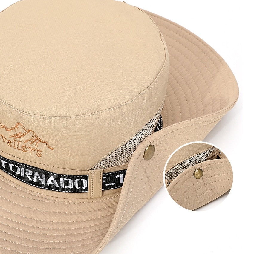 UPF 50+ Summer Hats Men Sun Protector UV-proof Breathable Bucket Hat Large Wide Brim Hiking Outdoor Fishing Beach Cap Cowboy New