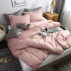 2021 New AB side bedding solid simple bedding set Modern duvet cover set king queen full twin bed linen brief bed flat sheet set
