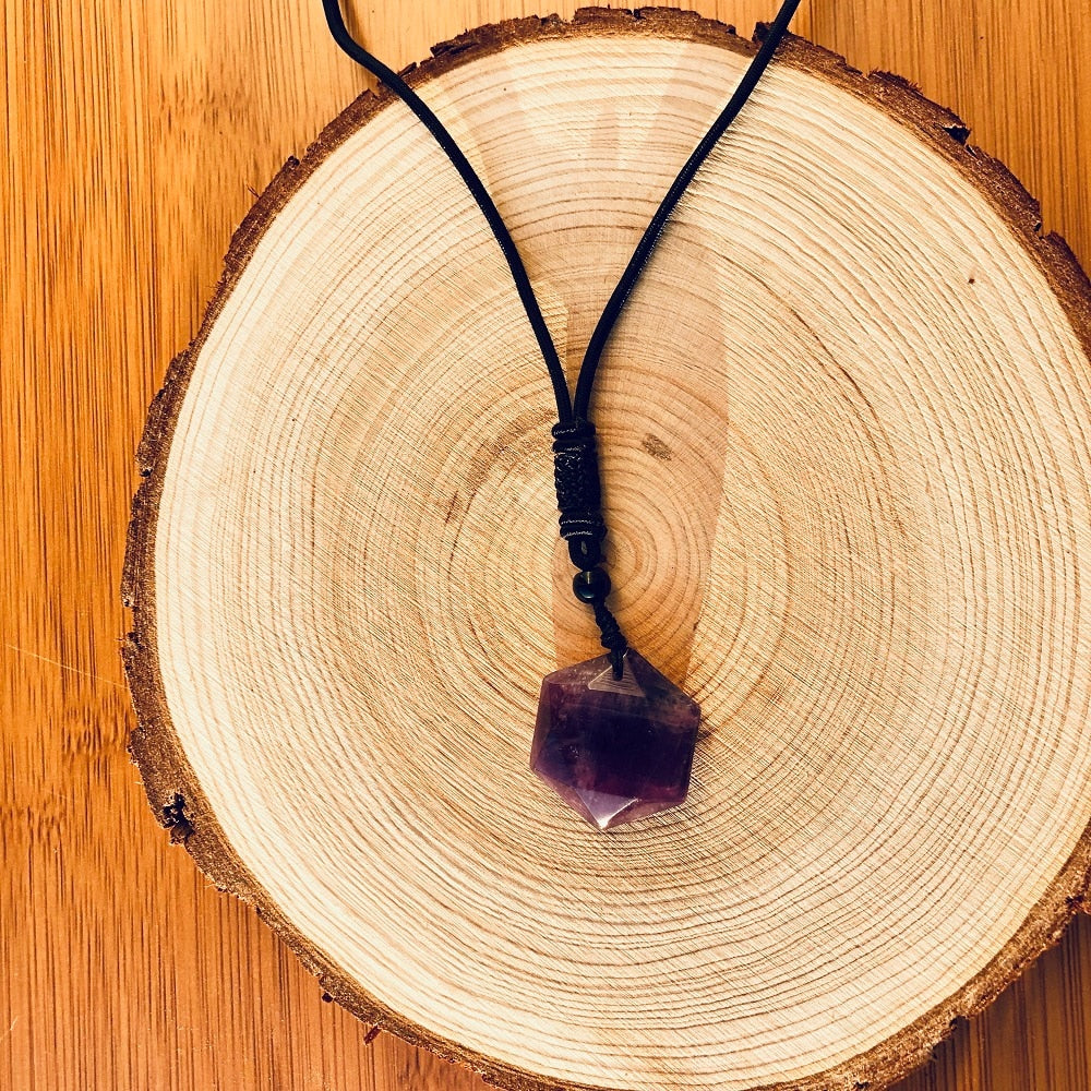 Natural Amethysts Star of David Necklaces for Women New Wealth Pendant Necklaces Men Amulet Pendant Energy Stone Judaism Jewelry