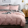 2021 New AB side bedding solid simple bedding set Modern duvet cover set king queen full twin bed linen brief bed flat sheet set