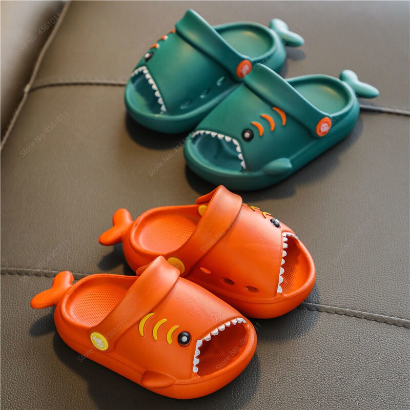 Xiaomi Shark Summer Children's Slippers for Kids Toddler Baby Outdoor EVA Cartoon Print Cute Flat Heels Beach Sandals