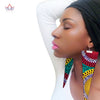 Trendy African Fabric Earrings Handmade Earrings For Women Party Gift African Print Ankara Big Oversized Drop Earrings WYB279