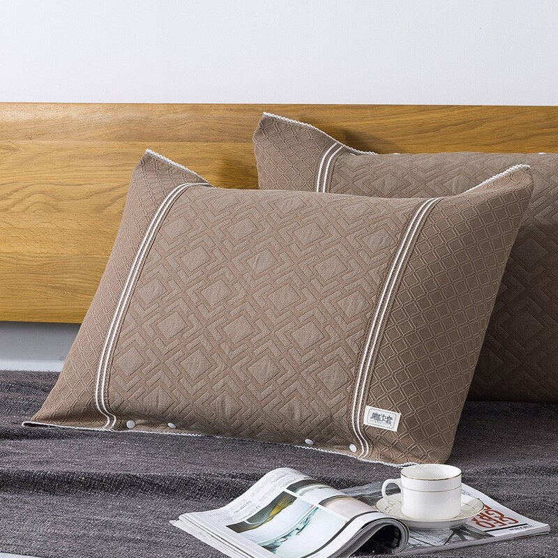 2pcs Gauze Pillowcase with Buckle Gauze Pillowcase preventing acne scars suit for Summer Buckle Desing convenient assemble