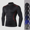 Sport High collar Compression Shirts Men Bodybuilding Sportswear T-shirtLong Sleeve Top Gyms T Shirt Men Fitness Tight Rash gard - Surprise store