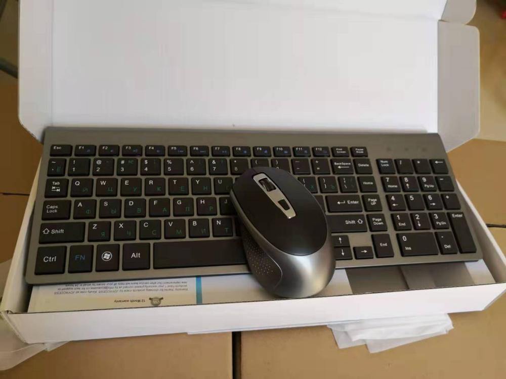 Russian keyboard wireless keyboard mouse set USB receiver with small digital compact keyboard for home office silent mouse - Surprise store