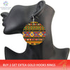 SOMESOOR African Fabric Bohemian Wooden Drop Earrings Afrocentric Ethnic Women Headwrap Designs Both Sides Printed For Women