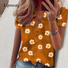 3XL Summer Short Sleeve Printed Blouse Shirt Women Sexy Ruffle V-Neck Shirts Pullover Elegant Office Lady Blusa Tops Streetwear - Surprise store