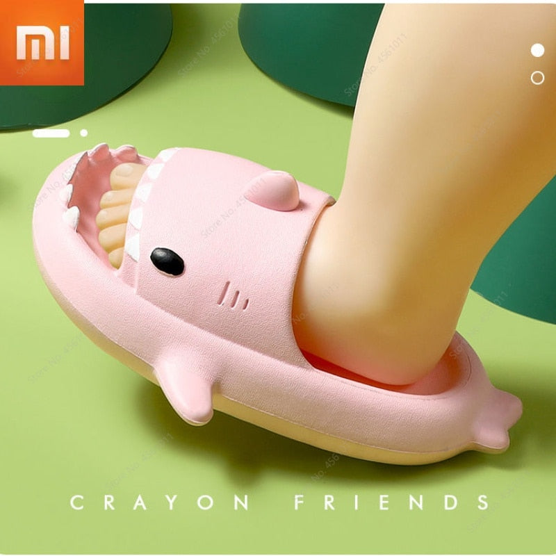 Xiaomi Shark Summer Children's Slippers Rainbow Shoes for Kids Toddler Outdoor EVA Cartoon Print Cute Flat Heels Beach Sandals