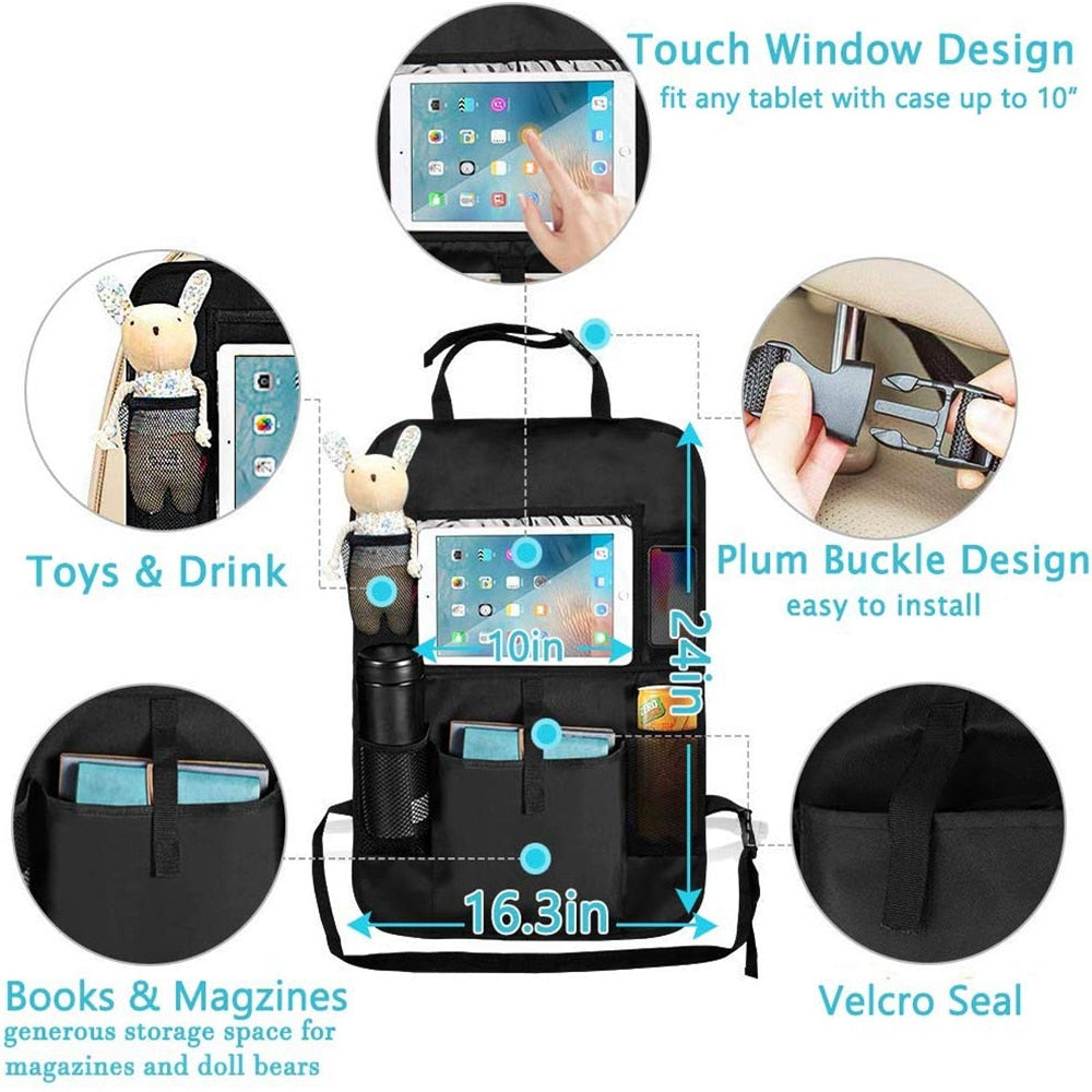 New Arrival Convenient Car Seat Back Organizer Multi-Pocket Storage Bag Box Case Car storage bag Tablet Holder Storage Organizer