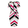 Plus Size Women Autumn Winter Work Office Business Belted Pencil Dress Casual Front Zipper Patchwork Sheath Bodycon Midi Dress - Surprise store