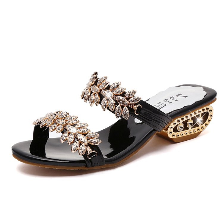 2020 Women Sandals Flip Flop Fashion Rhinestone Wedges Shoes Crystal High Heels Sandals Women Shoes Summer Casual Beach Sandals