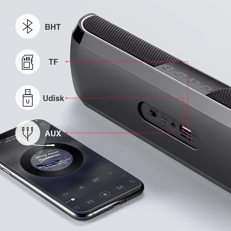SANLEPUS Bluetooth Outdoor Speaker Metal Portable Super Bass Wireless Loudspeaker 3D Stereo Music Surround With TFCard Aux - Surprise store